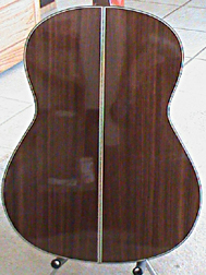 back of the Pimentel Grand Concert guitar