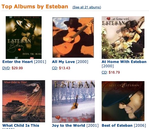 Click to find all the albums by renowned classical guitarist Esteban, aka Stephen Paul