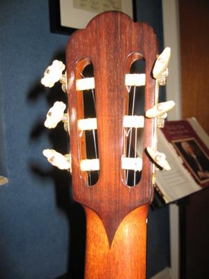 1975 Haselbacher Cedar Top back of headstock